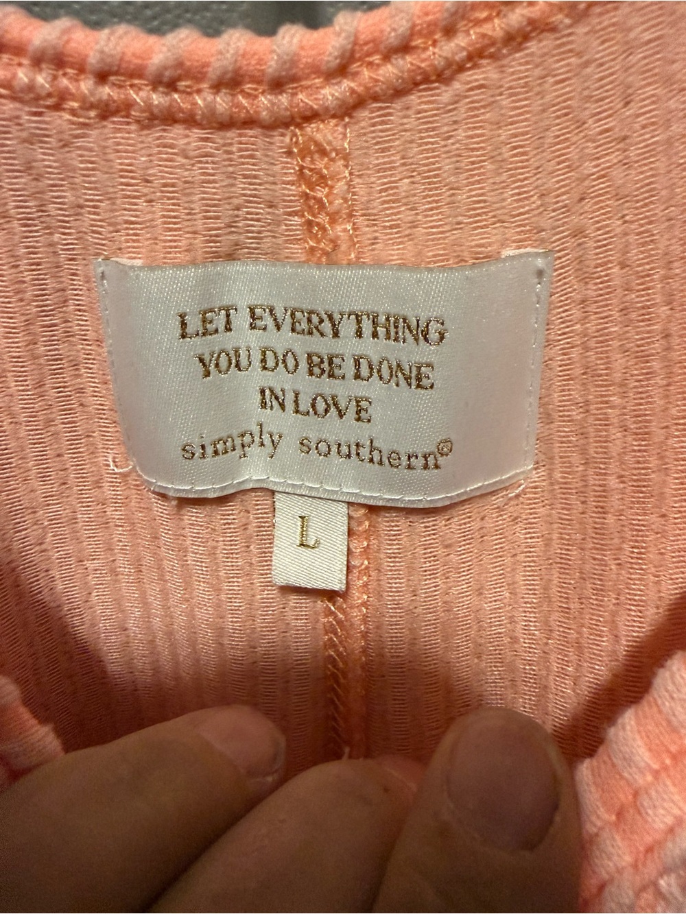 Simply Southern Peach Knit Sleeveless Jumpsuit with Pockets - Picture 3 of 3